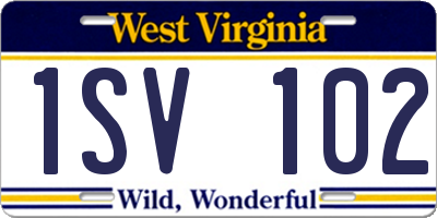 WV license plate 1SV102
