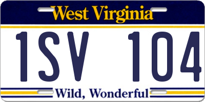 WV license plate 1SV104