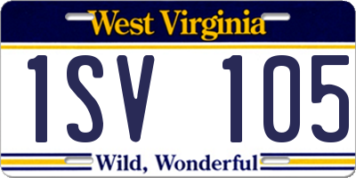 WV license plate 1SV105
