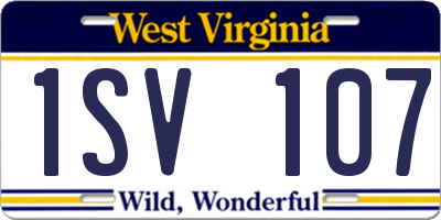 WV license plate 1SV107