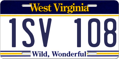 WV license plate 1SV108