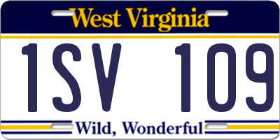 WV license plate 1SV109