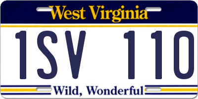 WV license plate 1SV110