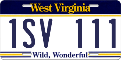 WV license plate 1SV111