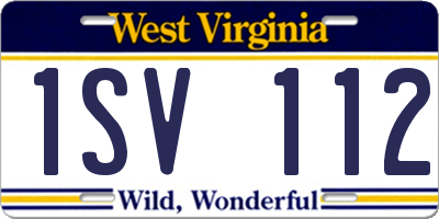 WV license plate 1SV112