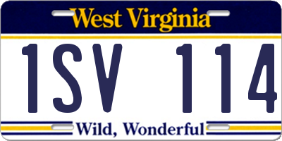 WV license plate 1SV114