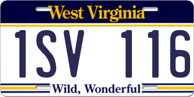 WV license plate 1SV116