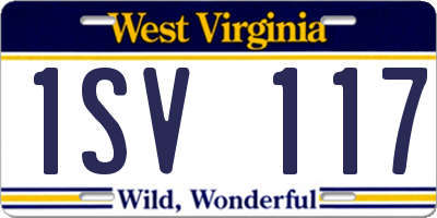WV license plate 1SV117