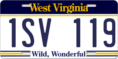 WV license plate 1SV119