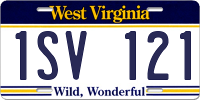 WV license plate 1SV121