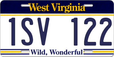 WV license plate 1SV122