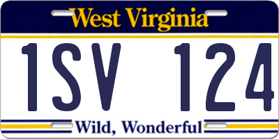 WV license plate 1SV124