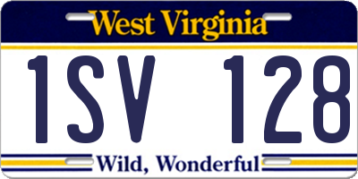 WV license plate 1SV128