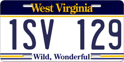 WV license plate 1SV129