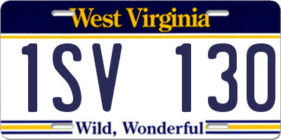 WV license plate 1SV130