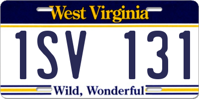 WV license plate 1SV131