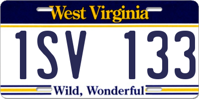 WV license plate 1SV133