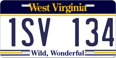 WV license plate 1SV134