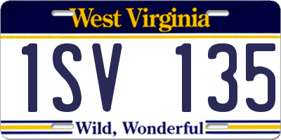 WV license plate 1SV135