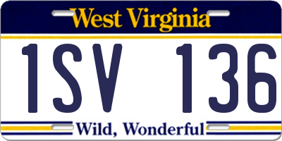 WV license plate 1SV136