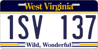 WV license plate 1SV137