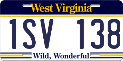 WV license plate 1SV138