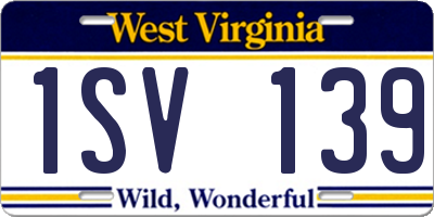 WV license plate 1SV139