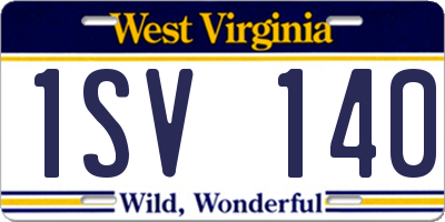 WV license plate 1SV140