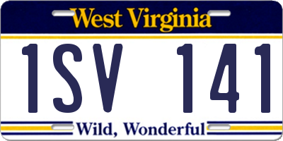 WV license plate 1SV141