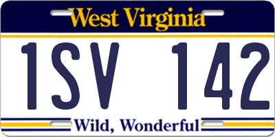 WV license plate 1SV142