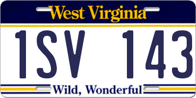 WV license plate 1SV143