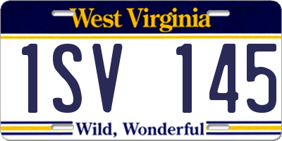 WV license plate 1SV145