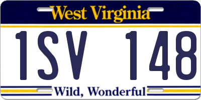 WV license plate 1SV148