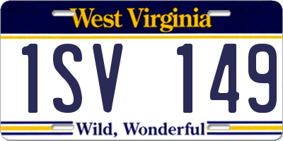 WV license plate 1SV149