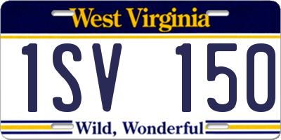 WV license plate 1SV150