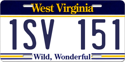 WV license plate 1SV151