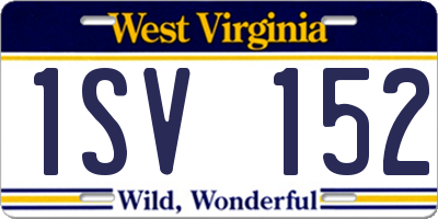 WV license plate 1SV152