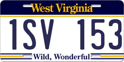 WV license plate 1SV153