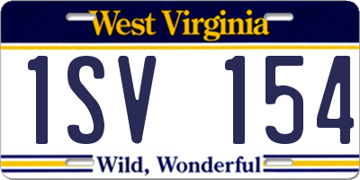 WV license plate 1SV154