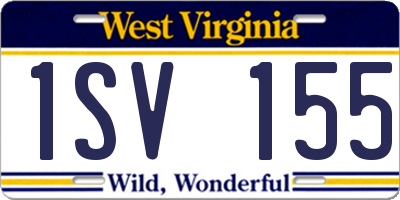 WV license plate 1SV155