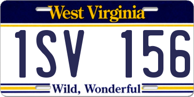 WV license plate 1SV156