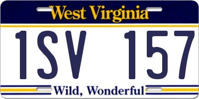 WV license plate 1SV157