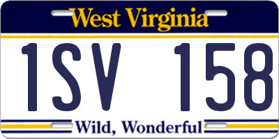 WV license plate 1SV158