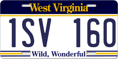 WV license plate 1SV160