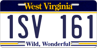 WV license plate 1SV161