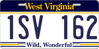 WV license plate 1SV162