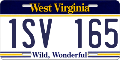 WV license plate 1SV165