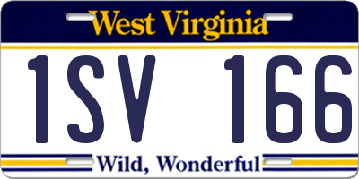 WV license plate 1SV166