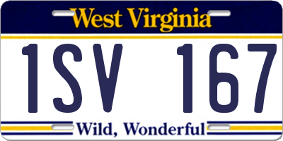 WV license plate 1SV167