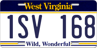 WV license plate 1SV168